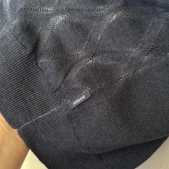 Armani Collezioni Virgin Wool Textured Weave Sweater Size Medium, Men’s - Picture 4 of 5